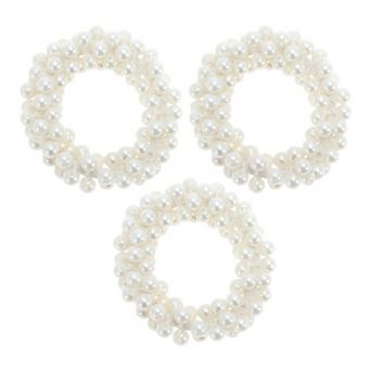 Fashion Faux Pearls Hair Elastic Band 3 pc