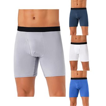 4 pc Men's Lightweight Solid Color Soft Stretch Open-fly Basic Boxer Briefs Set