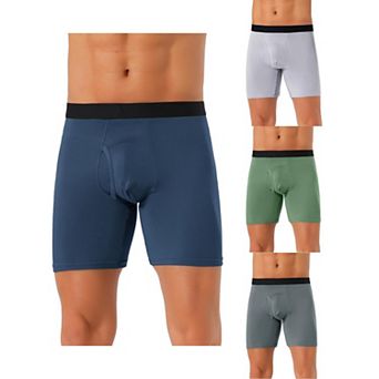 4 pc Men's Lightweight Solid Color Soft Stretch Open-fly Basic Boxer Briefs Set