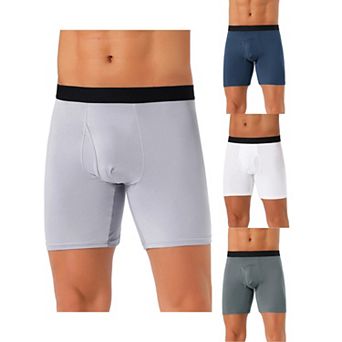 4 pc Men's Lightweight Solid Color Soft Stretch Open-fly Basic Boxer Briefs Set