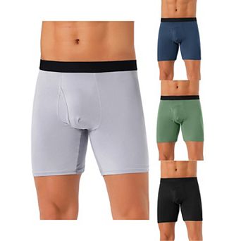 4 pc Men's Lightweight Solid Color Soft Stretch Open-fly Basic Boxer Briefs Set