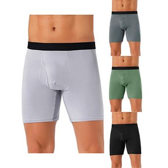 4 pc Men's Lightweight Solid Color Soft Stretch Open-fly Basic Boxer Briefs Set