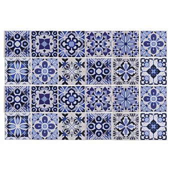 24 pc Wall Tile Stickers, Self-Adhesive Waterproof Wallpaper, 5.91"x5.91"