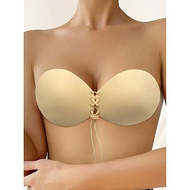 Women's Strapless Push Up Adjustable Invisible Backless Sticky Silicone Reusable Adhesive Bras