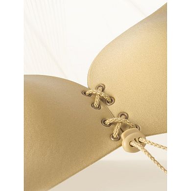 Women's Strapless Push Up Adjustable Invisible Backless Sticky Silicone Reusable Adhesive Bras