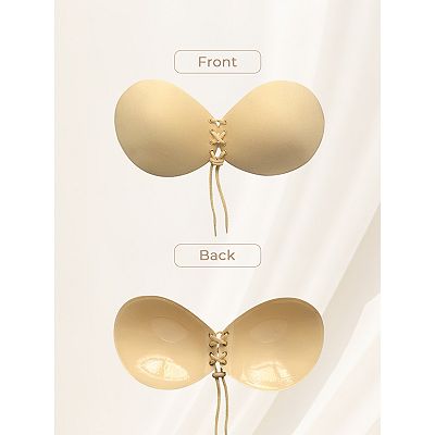 Women's Strapless Push Up Adjustable Invisible Backless Sticky Silicone  Reusable Adhesive Bras