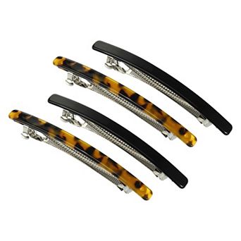 4 pc Hair Barrettes, Acetate Hair Barrettes for Fine Thick Hair, Fashion Barrette, 4.06"x0.35"x0.67"