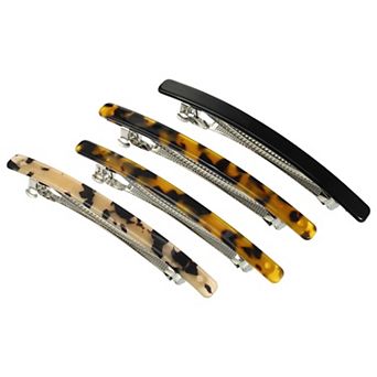4 pc Hair Barrettes, Acetate Hair Barrettes for Fine Thick Hair, Fashion Barrette, 4.06"x0.35"x0.67"