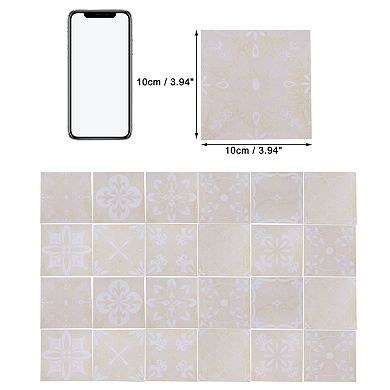 24Pcs Wall Tile Stickers, Self-Adhesive Waterproof Wallpaper, 3.94"x3.94"