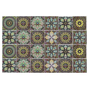 24 pc Wall Tile Stickers, Self-Adhesive Waterproof Wallpaper, 3.94"x3.94"