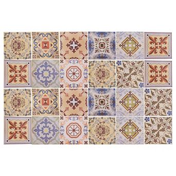 24 pc Wall Tile Stickers, Self-Adhesive Waterproof Wallpaper, 3.94"x3.94"