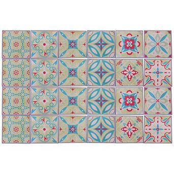 24 pc Wall Tile Stickers, Self-Adhesive Waterproof Wallpaper, 3.94"x3.94"