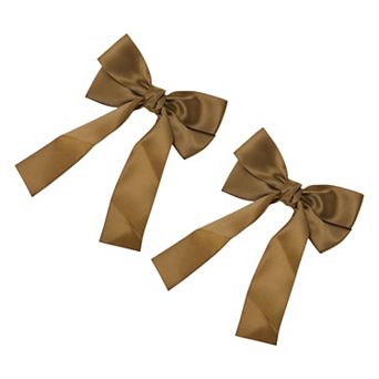 Solid Bow Ribbon Duckbill Hair Clips Hairdo Clip 2 pc