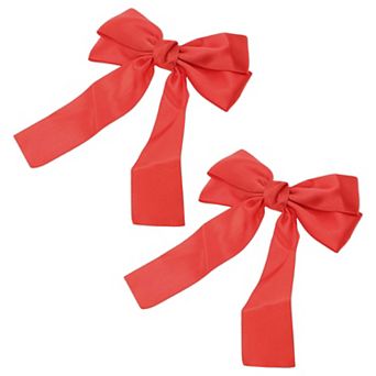Solid Bow Ribbon Duckbill Hair Clips Hairdo Clip 2 pc