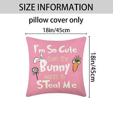 Rabbit Throw Pillow Covers Set of 2 Farmhouse Floral Cushion Case Decoration for Sofa Couch 18"x18"