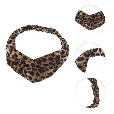 Fashion Leopard Pattern Cross Elastic Hairband for Women 1 Pc