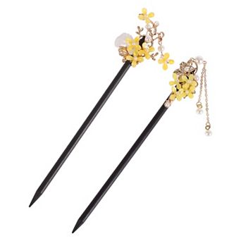 Retro Style Flower Hair Chopstick for Women 2 pc