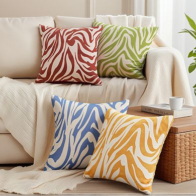 Throw Pillow Covers Pack of 2, Tie Dye Zipper Closure Decorative Pillow Cushion Cover 18x18 Inch