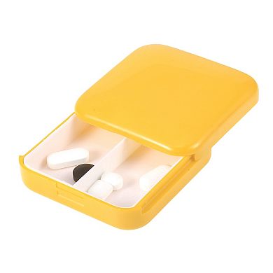 Durable Square 2 Compartment Pill Case for Travel 1 Pc