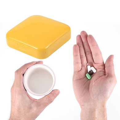 Durable Square 2 Compartment Pill Case for Travel 1 Pc
