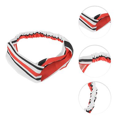 Fashion Stripe Pattern Cross Elastic Hairband for Women 1 Pc