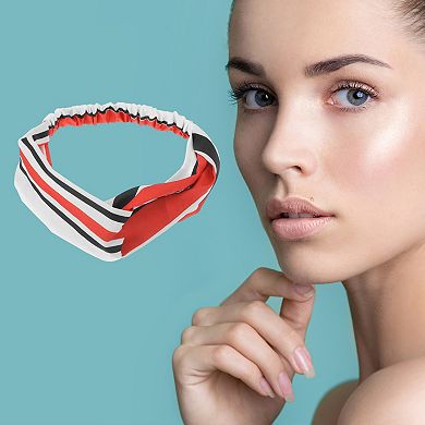 Fashion Stripe Pattern Cross Elastic Hairband for Women 1 Pc