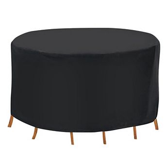 91x43 in Circular Table Cover UV & Water Resistant Outdoor Furniture Protector for 6-Seat Set