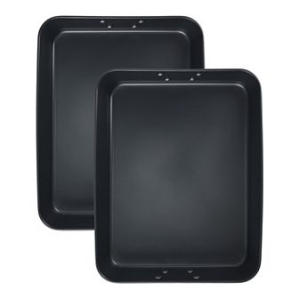 Set of 2 Baking Sheet Pans, Rectangular Warp Resistant Nonstick Cake Pan, Large Thick Sheet Pans