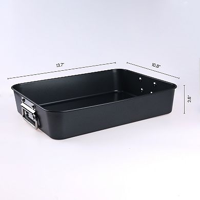 Set of 2 Baking Sheet Pans, Rectangular Warp Resistant Nonstick Cake Pan, Large Thick Sheet Pans