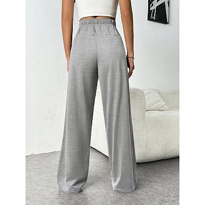 ZXCVB Pantalon De Jogging Femme Large Taille Haute Avec Poches – Sweatpants Amples Et Confortables à Cordon, Style Décontracté Sport & Lounge