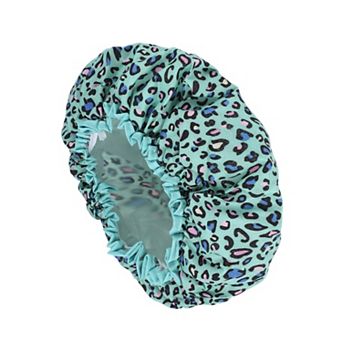 1 pc Leopard Double Layer Shower Cap for Bathroom