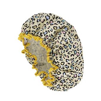 1 pc Leopard Double Layer Shower Cap for Bathroom