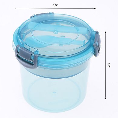 5 Pack Plastic Meal Prep Food Storage Containers with Lids, Leakproof Lunch Box for Microwave