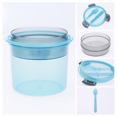 5 Pack Plastic Meal Prep Food Storage Containers with Lids, Leakproof Lunch Box for Microwave