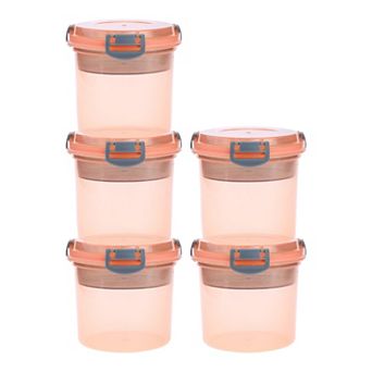 5 Pack Plastic Meal Prep Food Storage Containers with Lids, Leakproof Lunch Box for Microwave