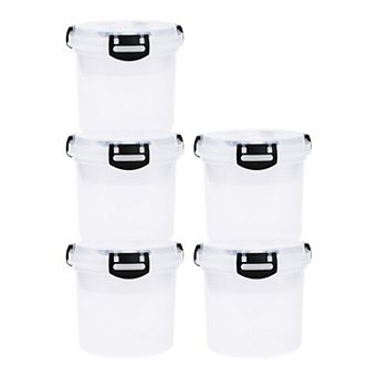 5 Pack Plastic Meal Prep Food Storage Containers with Lids, Leakproof Lunch Box for Microwave