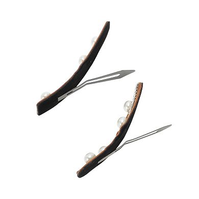 Elegant Faux Pearl Hair Clips for Home 2 Pcs