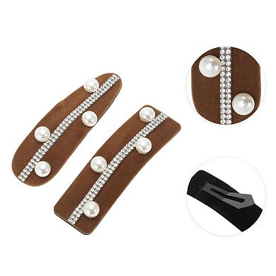 Elegant Faux Pearl Hair Clips for Home 2 Pcs