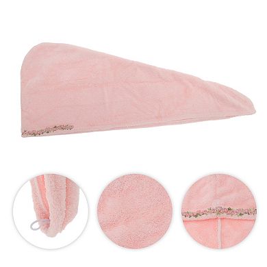 Water-absorbent Floral Pattern Hair Towel 1 Pc