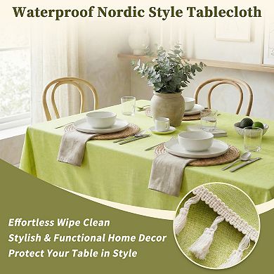 1Pcs Tablecloths, Kitchen Dining Table Cover for Farmhouse Holiday Parties, 66.93"x47.24"