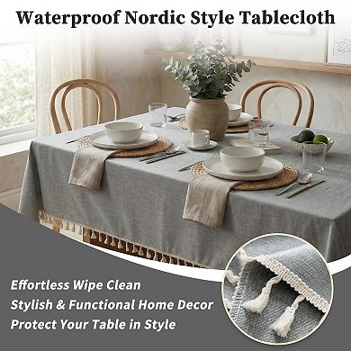 1 Pcs Wrinkle Free Tablecloths, Kitchen Dining Table Cover for Farmhouse Camping, 47.24"x47.24"