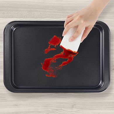 Baking Sheet Pan Set of 3, Rectangular Warp Resistant Nonstick Cake Pan, Large Thick Sheet Pans