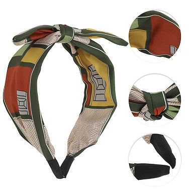 Wide Tie Bow Geometric Headbands for Women 1 Pc
