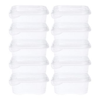 10 pc Plastic Meal Prep Food Storage Containers with Lids, Reusable Lunch Box for Microwave, Freezer