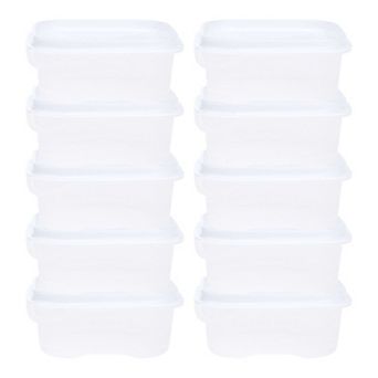 10 pc Plastic Meal Prep Food Storage Containers with Lids, Reusable Lunch Box for Microwave, Freezer