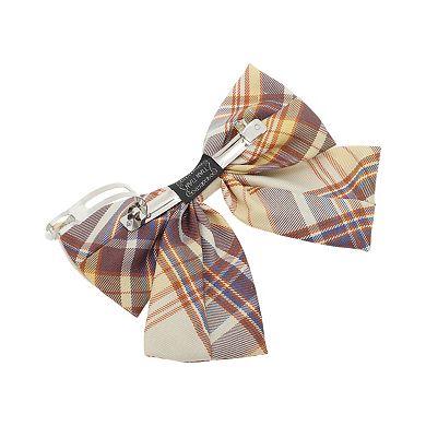Simple Plaid Bow Hair Clips 1 Pc