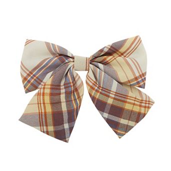 Simple Plaid Bow Hair Clips 1 pc