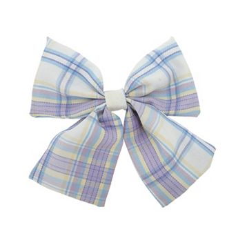 Simple Plaid Bow Hair Clips 1 pc