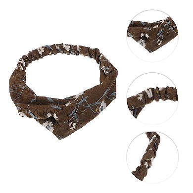 Fashion Chrysanthemum Pattern Cross Elastic Hairband for Women 1 Pc