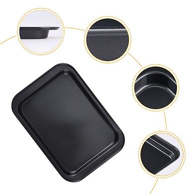 Baking Sheet Pan Set of 2, Rectangular Cookie Sheets, Warp Resistant Nonstick Cake Pan for Baking